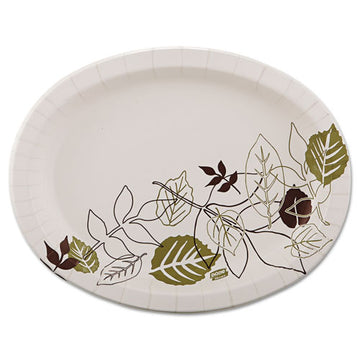 Dixie® Pathways Heavyweight Oval Platters, 8.5 X 11, Green-burgundy, 500-carton freeshipping - TVN Wholesale
